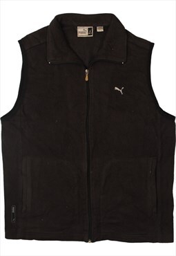 Vintage 90's Puma Gilet Vest sleeveless Full zip up Black