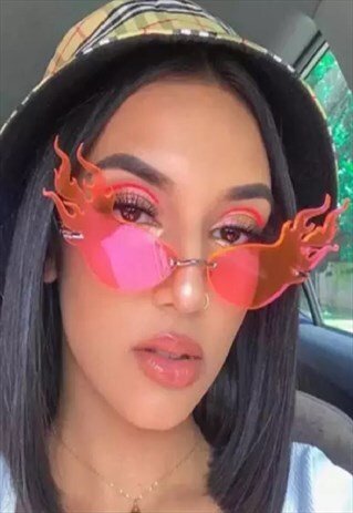 URBIANA FIRE FLAME PINK SUNGLASSES