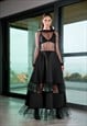 Black Maxi dress/ Extravagant dress/ Long Black dress/ Party