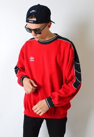 VINTAGE 90S RED UMBRO SWEATSHIRT JUMPER