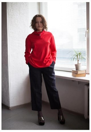 VINTAGE 90'S RED TURTLE NECK JUMPER