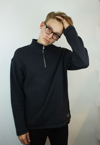 VINTAGE CALVIN KLEIN QUARTER-ZIP JUMPER, LARGE
