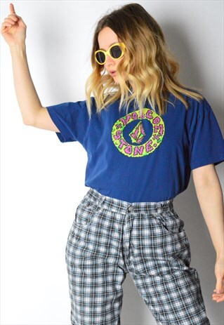 VINTAGE 90S FADED NAVY BLUE VOLCOM T-SHIRT