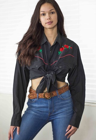 VINTAGE EMBROIDERED WESTERN SHIRT 90S L 8.9