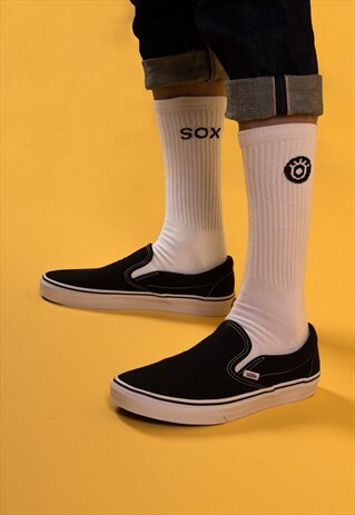 WATCH ME WHITE BASIC SOCKS