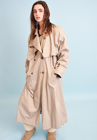 90'S RETRO OVERSIZED MINIMALIST GREY WARM TRENCH COAT
