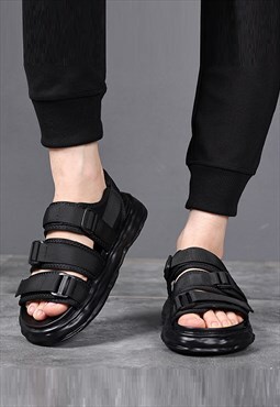 Platform sandals edgy high fashion chunky sole Gothic shoes