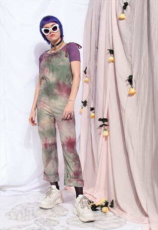 VINTAGE TIE-DYE JUMPSUIT 70S REWORKED HANDMADE OVERALL