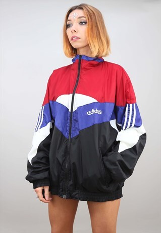 VINTAGE OVERSIZED ADIDAS WINDBREAKER FESTIVAL SHELL JACKET