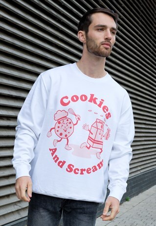 COOKIES AND SCREAM MEN'S SLOGAN SWEATSHIRT