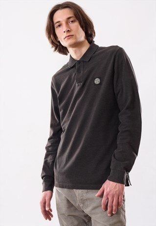 MENS STONE ISLAND LONG SLEEVE TOP POLO SHIRT