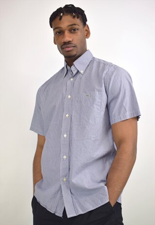 VINTAGE 90S LACOSTE BLUE STRIPE SHIRT