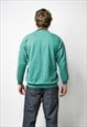 VINTAGE 90S GREEN SWEATSHIRT COZY WARM SPORT CREWNECK 