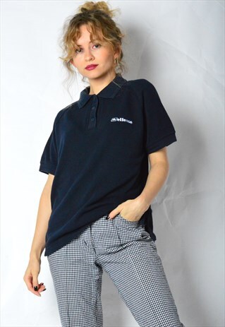 VINTAGE 90S NAVY BLUE ELLESSE POLO SHIRT