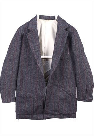VINTAGE 90'S HARRIS TWEED BLAZER TWEED WOOL JACKET GREY