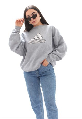 90'S RARE VINTAGE GREY SPELL-OUT SWEATSHIRT