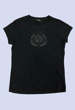 Diesel T-Shirt Womens Medium Black Short Sleeves Pullover 