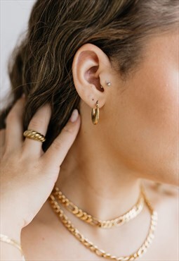 18K Gold Filled HALLE Hoop Earrings