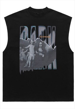 Fallen angel sleeveless t-shirt punk tank top surfer vest