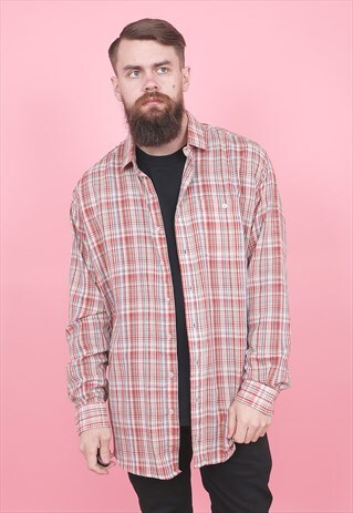 VINTAGE RED CHECK FLANNEL SHIRT /R6359