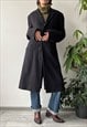 VINTAGE 00'S UNISEX NAVY BLUE CLASSIC BASIC WOOL COAT