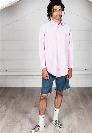 VINTAGE RALPH LAUREN LIGHT PINK LONG SLEEVE SHIRT