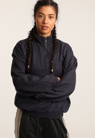 90S ADIDAS EMBROIDERED 1/4 ZIP SWEATSHIRT