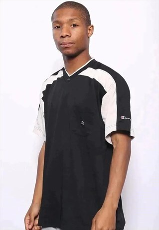 VINTAGE CHAMPION LOGO T-SHIRT BLACK