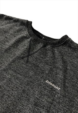 VINTAGE DARK GREY FLECKED DONNAY SWEATSHIRT JUMPER