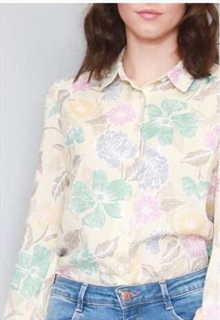 VINTAGE 1980'S DEVON FLORAL PRINT SHIRT