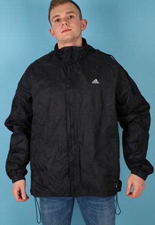 VINTAGE ADIDAS WINDBREAKER JACKET IN BLACK NJ521B