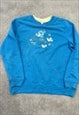 VINTAGE SWEATSHIRT EMBROIDERED BIRDS PATTERNED JUMPER