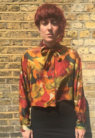 1980'S CROPPED SILK BLOUSE