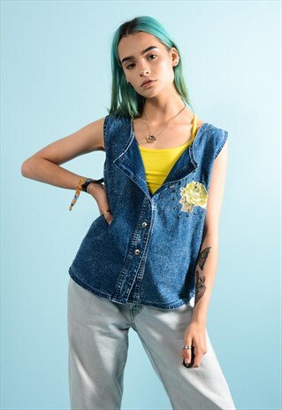 RETRO DENIM BUTTON VEST