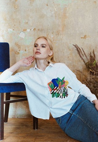 HAND EMBROIDERED COTTON SHIRT