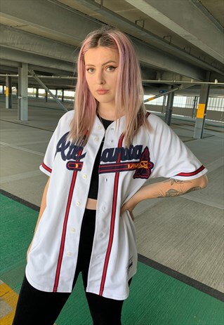 VINTAGE MAJESTIC ATLANTA BRAVES MLB BASEBALL JERSEY