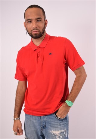 VINTAGE STARTER POLO SHIRT RED