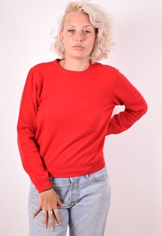 BENETTON WOMENS VINTAGE JUMPER SWEATER LARGE RED 90S