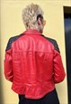 VINTAGE RED LEATHER MOTO JACKET