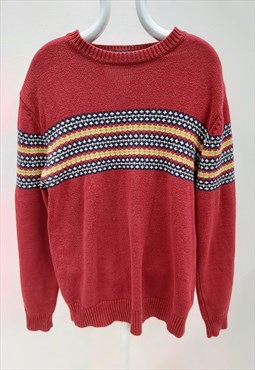 Vintage Red FCUK Nordic Jumper 