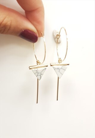 MARBLE GOLD HOOP EARRINGS