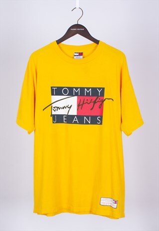 VINTAGE 90S YELLOW T-SHIRT TOMMY HILFIGER JEANS