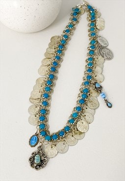 Coin Chain Boho Charm Necklace