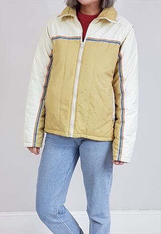 VINTAGE 90'S RAINBOW STRIPE JACKET W/ DETACHABLE SLEEVES