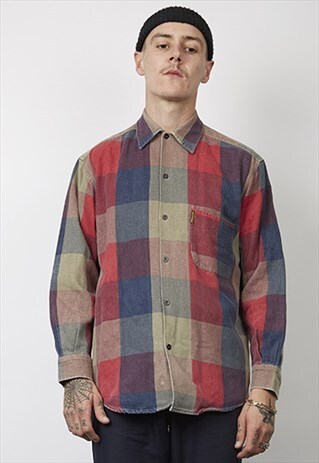 VINTAGE 90'S ARMANI OVERSIZED CHECK SHIRT