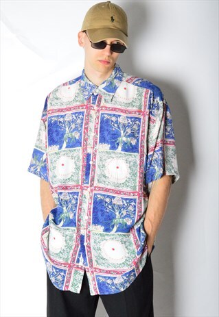 VINTAGE 80S ABSTACT NATURE SHIRT