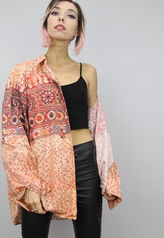 VINTAGE 80S/90S OVERSIZED PATTERNED SHIRT