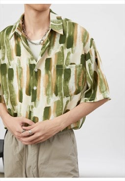 Men's Design inspired oil painting shirt S VOL.4