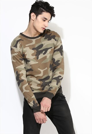 ORGANIC COTTON MILITARY SWEATSHIRT. CAMOUFLAGE SWEATSHIRT