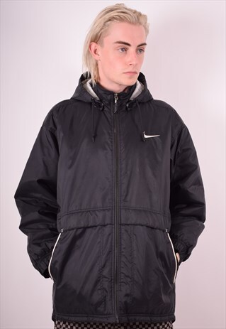 NIKE MENS VINTAGE JACKET SMALL BLACK 90S